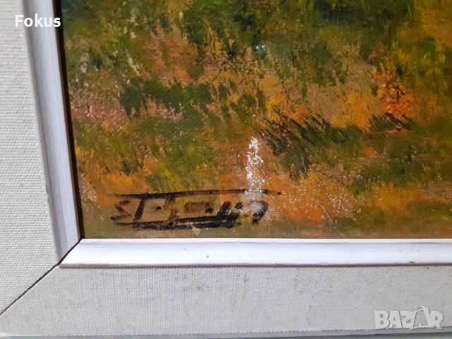 Авторска картина масло на платно с рамка - подпис, снимка 2 - Антикварни и старинни предмети - 53286135