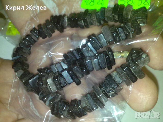 ЧЕРЕН ПОЛУ-СКЪПОЦЕНЕН КАМЪК ЕСТ. МИНЕРАЛ КОЛИЕ 8160, снимка 2 - Колиета, медальони, синджири - 29555945