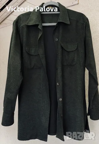 Зимна риза VAN LAACK сиво-зелен цвят, снимка 2 - Ризи - 48111206