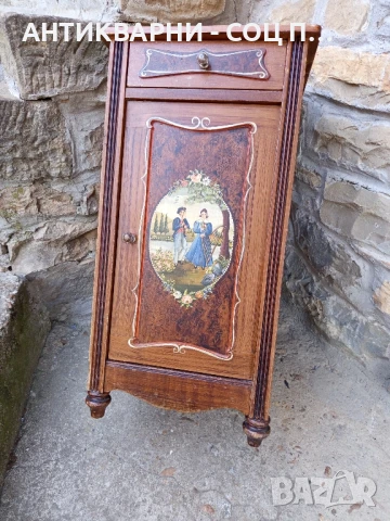 Стар Антикварен Ръчно Рисуван Дървен Шкаф Шкавче., снимка 9 - Антикварни и старинни предмети - 51326489