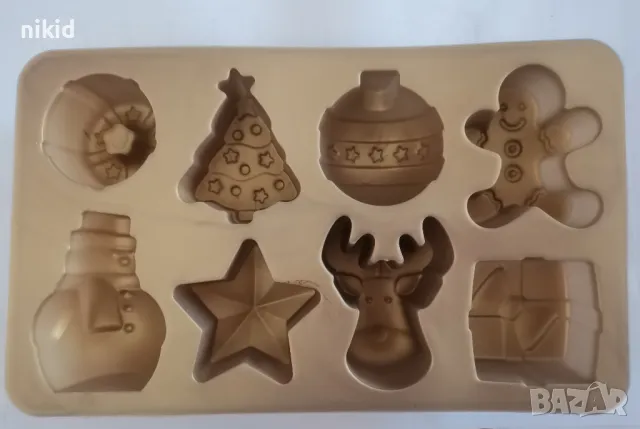 8 Коледни Големи фигурки топка елха дълбок силиконов молд форма фондан гипс сапун шоколад декор , снимка 3 - Форми - 47834878