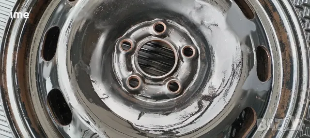 1бр. железна джанта 6J15 ET38. 5x100мм. Свалена от VW Golf. Става и на Seat, Audi, Scoda и др., снимка 7 - Гуми и джанти - 49910331