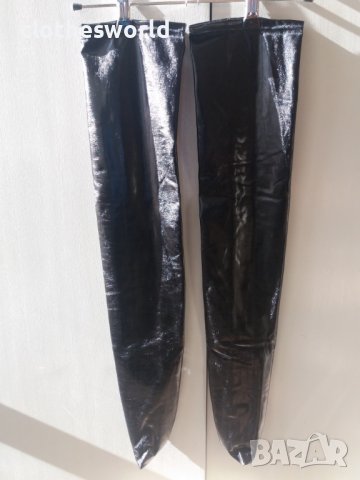 Дамски чорапи черни с лъскав ефект чисто нови, снимка 6 - Дамски чорапи - 38191518