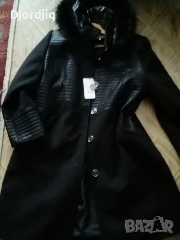 НОВО черно палто ХХЛ, снимка 4 - Палта, манта - 52318609