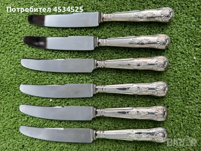 🍴 Посребрени Вилици и Ножове "Kings Pattern" (12 части), снимка 6 - Антикварни и старинни предмети - 54057472