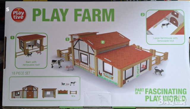 Playtive дървена ферма от 28 части за деца 3+, снимка 3 - Образователни игри - 44708578