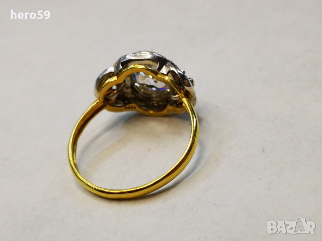 Златен дамски пръстен с диамант три карата/злато/ брилянт, снимка 3 - Пръстени - 34302274