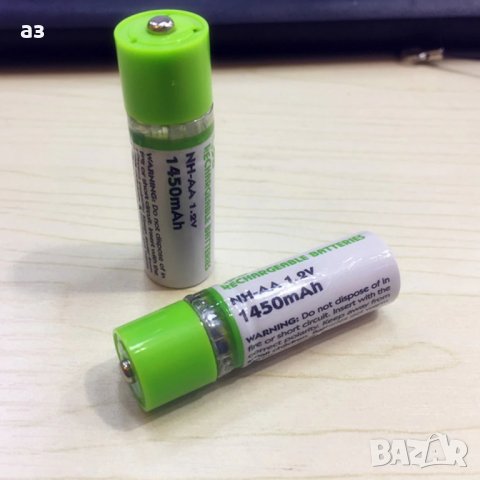 2 броя  USB Презареждаеми Батерии  AA батерия Nimh 1450mah AA 1.2V, снимка 4 - Друга електроника - 31604627