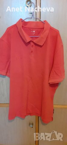 Тениска  мъжка  червена,  с  яка, снимка 2 - Тениски - 33901393