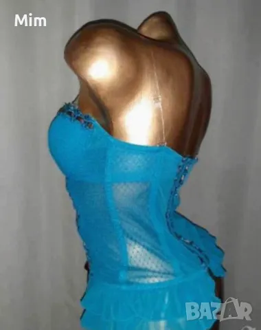 80 С Син дантелен корсет , снимка 4 - Корсети, бюстиета, топове - 49428609