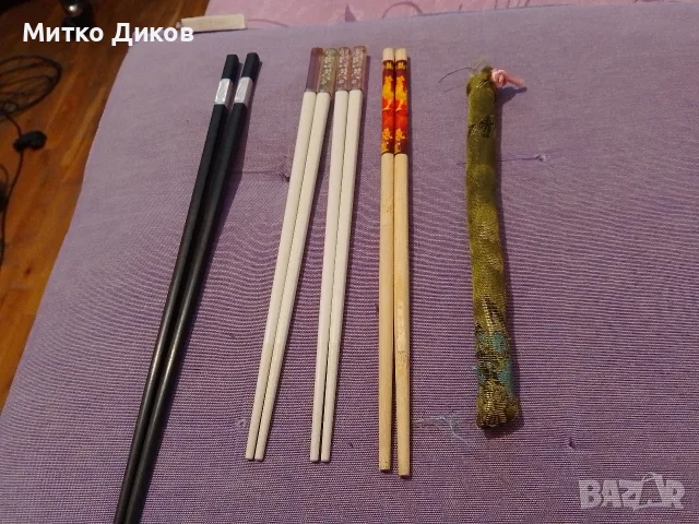 луксозни клечки от фибростъкло за хранене в традиционен японски стил 8 броя 272мм черните  и 240 мм