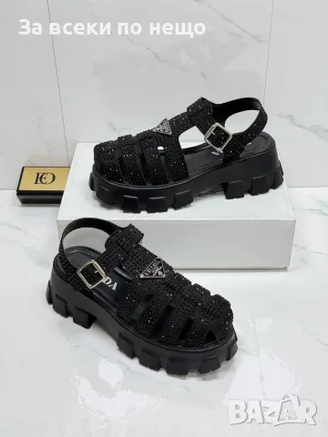 Prada Дамски Сандали С Кристали🔝Дамски Сандали С Камъчета Прада - Различни Цветове Код SEM-116, снимка 2 - Сандали - 55754278