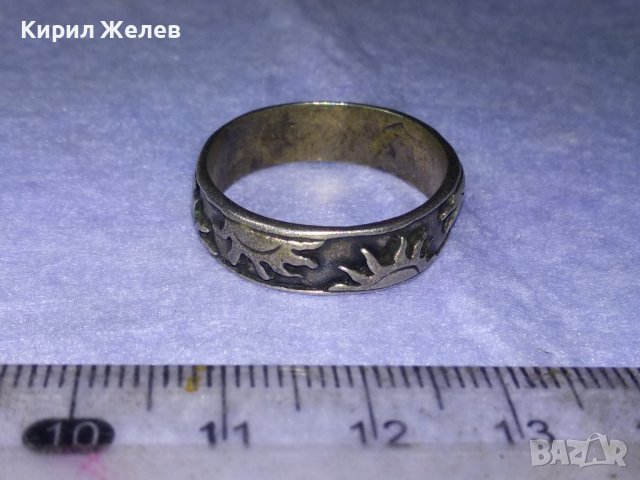 Стар СРЕБЪРЕН ВИНТИДЖ АРТ ПРЪСТЕН ОКСИДИРАНО СРЕБРО 925 Тип ХАЛКА ОРНАМЕНТИРАН със СЛЪНЦА 39907, снимка 13 - Пръстени - 42644156