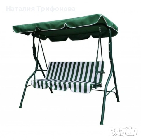 Градинскa люлка двуместна, бял/зелен -  140 *110*H153, снимка 4 - Градински мебели, декорация  - 54182526