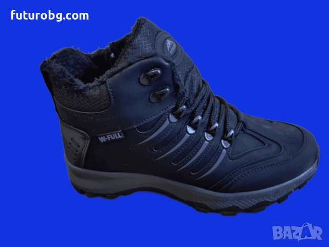 Водоустоичиви черни боти за мъже в черен цвят с лек сив акцент, снимка 5 - Мъжки боти - 52182490