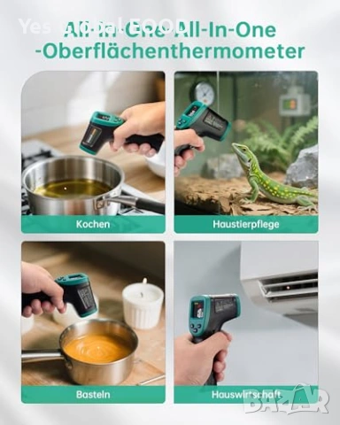 Инфрачервен термометър ERICKHILL -50 до 800°C, снимка 2 - Друга електроника - 54300048