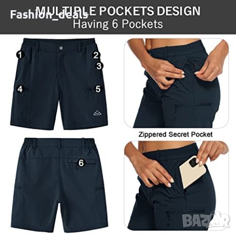 Нови Дамски къси бързосъхнещи шорти с джобове с цип за спорт бягане, снимка 3 - Къси панталони и бермуди - 40608378