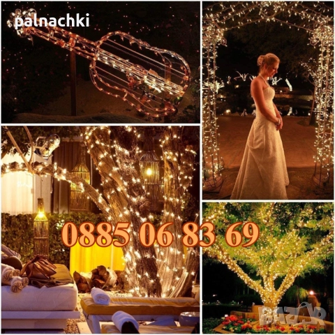 Коледни лампички 50 метра на макара, жълта светлина, водоустойчиви, снимка 2 - Други - 52347810