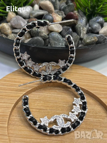 обеци от висококачествена стомана chanel , снимка 6 - Обеци - 53227663