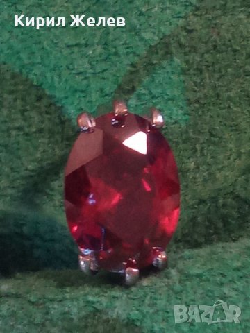 ВИНТИДЖ ПОСРЕБРЕН ПРЪСТЕН с ГОЛЯМ ФАСЕТИРАН СИНТЕТИЧЕН КРАСИВ РУБИН 20273, снимка 6 - Пръстени - 32552986