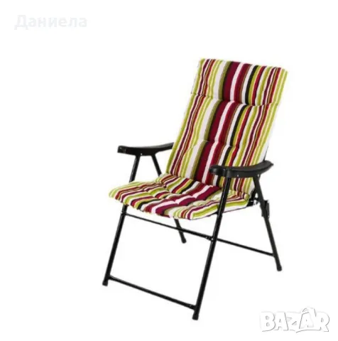 Голям сгъваем къмпинг стол с възглавница – комфорт навсякъде с теб NS3938, снимка 3 - Столове - 49894365