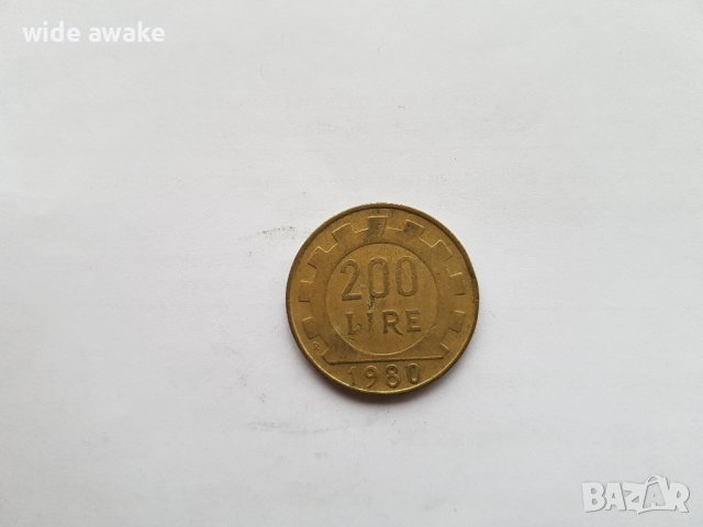 Монета 200 лири 1980г., снимка 3 - Нумизматика и бонистика - 42611934