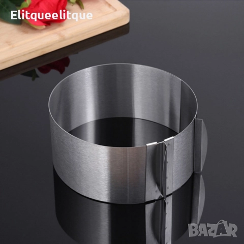 Регулируема форма за блат за торта от неръждаема стомана, снимка 4 - Форми - 52183933