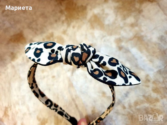 Диадема с леопардов принт Диадема с възел панделка Аксесоари за коса Диадеми Ръчна Изработка 