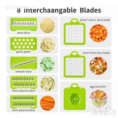 3758 Кухненско ренде за зеленчуци с различни приставки, снимка 13 - Аксесоари за кухня - 38189743