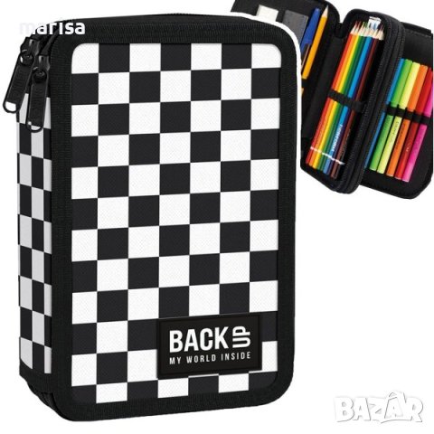 Оборудван несесер с два ципа Шахмат BackUP 093496, снимка 1