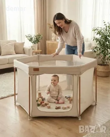 Сгъваема бебешка кошара за игра Venture с постелка, снимка 2 - Кошарки - 55806877