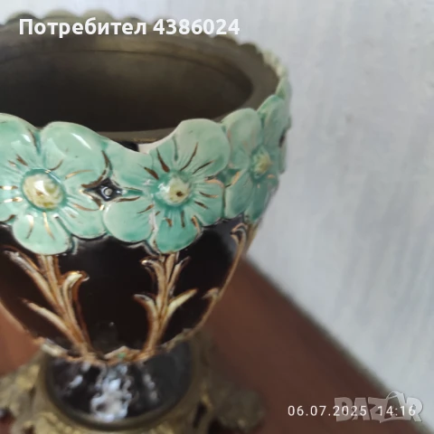 АНТИКВАРНА ЛАМПА НА ПОНЕ 130 ГОДИНИ ПОРЦЕЛАН, снимка 6 - Антикварни и старинни предмети - 50926210