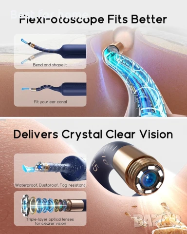 Комплект инструменти за премахване на ушна кал с гъвкава камера Bebird , снимка 3 - Други - 51306868