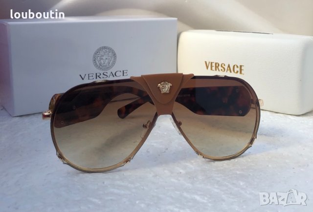 Versace 2020 унисекс слънчеви очила с кожа дамски,мъжки слънчеви очила, снимка 6 - Слънчеви и диоптрични очила - 30678420
