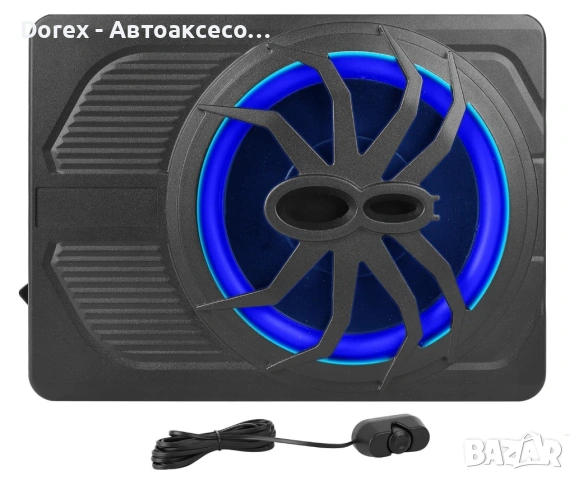 Активен субуфер под седалка 1000W LED - ултратънък авто бас