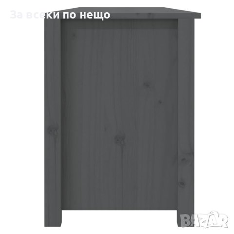 Пейка за обувки, сива, 160x36,5x50 см, борова дървесина масив, снимка 2 - Шкафове - 42425477