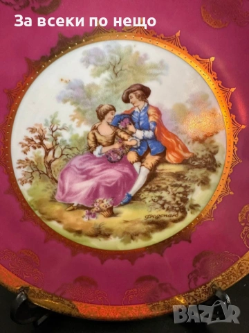 Bavaria Germany  “Kuba Porzellan” Fragonard- абсолютно великолепно плато Код P2249, снимка 7 - Колекции - 54241551