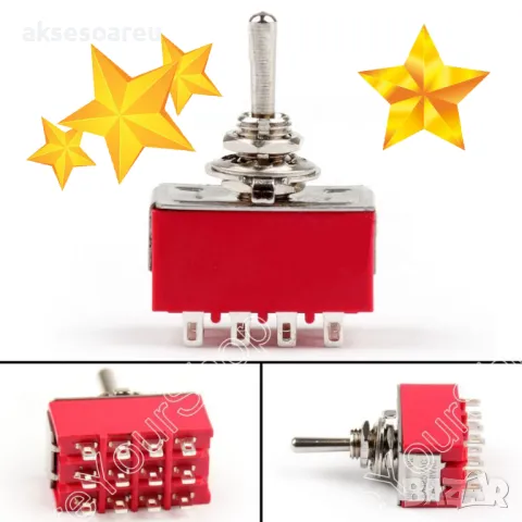 Нов качествен Ключ Превключвател с 12 крачета с 3 положения на превключване ON / OFF/ ON 5A / 125VAC, снимка 17 - Аксесоари и консумативи - 49315045