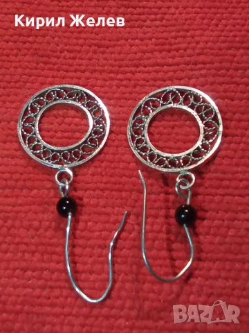 СТАРИ ПРЕКРАСНИ АЖУРНИ НЕЖНИ СРЕБЪРНИ ОБЕЦИ ВИСОКА ПРОБА СРЕБРО ФИЛИГРАННА РЪЧНА ИЗРАБОТКА 45709, снимка 9 - Антикварни и старинни предмети - 46270511