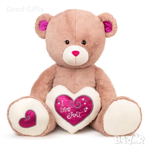 Голямо Плюшено Мече със Сърце I Love You Бяло/Бежово 90см, снимка 2 - Плюшени играчки - 47620527