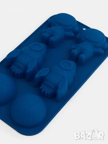 Космонавт ракета земно кълбо силиконов молд форма фондан шоколад гипс декор, снимка 3 - Форми - 47470384