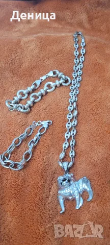 Сребърни ланец и гривни, снимка 4 - Бижутерийни комплекти - 55741069