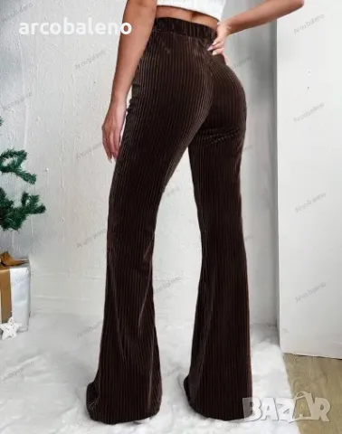 Дамски кадифени панталони с висока талия, 6цвята , снимка 18 - Панталони - 48443784