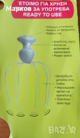Ръчен / на Батерии/ Масажор за Глава, снимка 3 - Масажори - 50252613