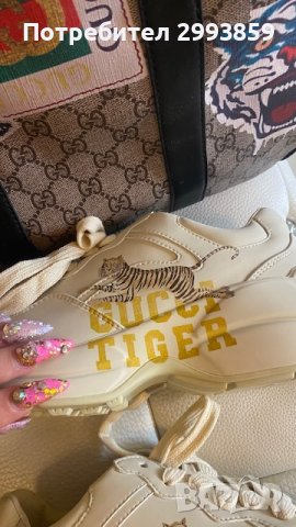 -30% Маратонки Гучи*38*Gucci Rhyton Tiger Ivory, снимка 8 - Маратонки - 42256095