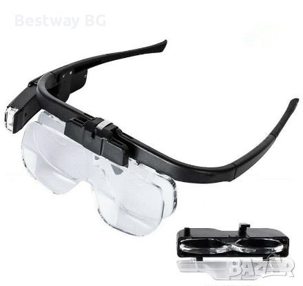 Лупа за глава с лед осветление очила за четене шиене бродиране плетене Led spectacle magnifier751635