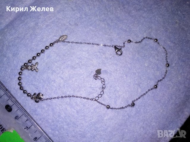 НЕЖНА СКЪПОЦЕННА СРЕБЪРНА ГРИВНА РОДИРАНО СРЕБРО S925 с ФИГУРАЛНИ АРТ ВИСУЛКИ 34388, снимка 13 - Гривни - 39471336