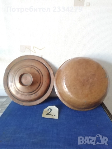 Стари медни кухненски съдове. , снимка 4 - Антикварни и старинни предмети - 48085199