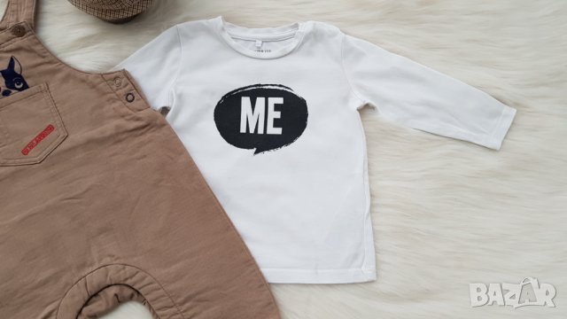 Ватиран гащеризон блузка буйки и каскет за бебе 6 месеца, снимка 3 - Комплекти за бебе - 39061721