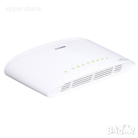 Суич D-Link DGS-1008D 8-портов 10/100/1000Mbps Gigabit комутатор в ...
